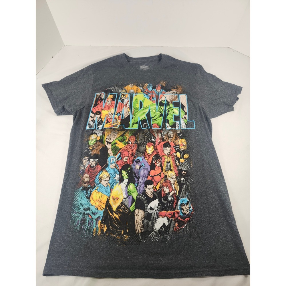 Marvel Comics Avengers Superheroes Graphic T-Shirt‎ Charcoal Grey Kids Small S